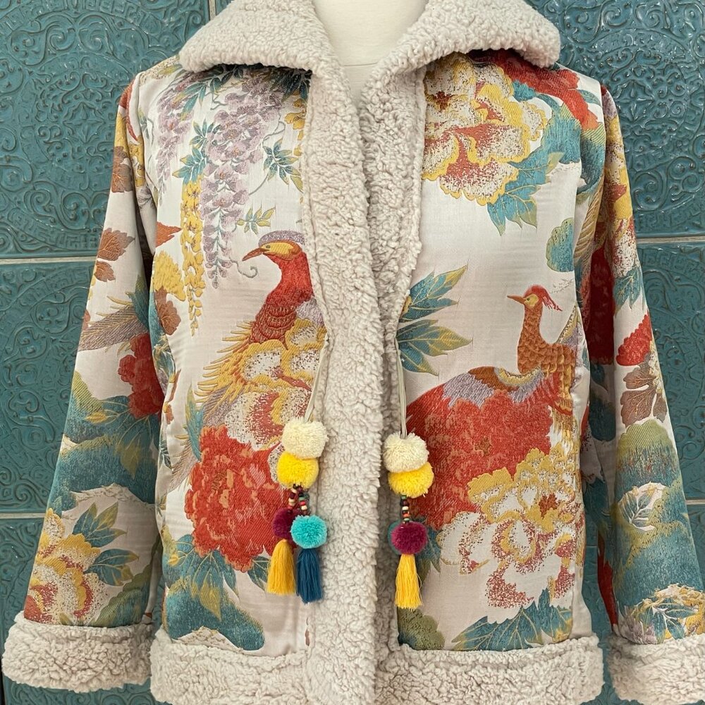 NWT Johnny Was Peoney Jacquard Coat Size L